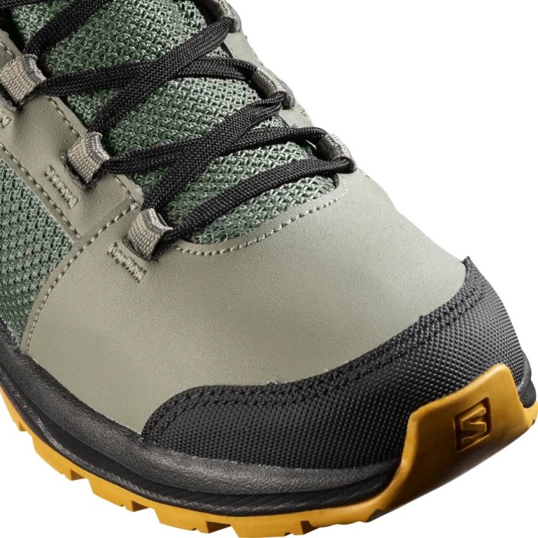 Black / Olive Salomon Outward CSWP Kids' Hiking Shoes | IE UV7850